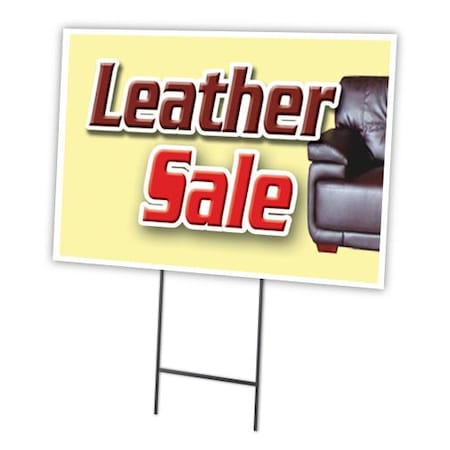 Leather Sale Yard Sign & Stake Outdoor Plastic Coroplast Window